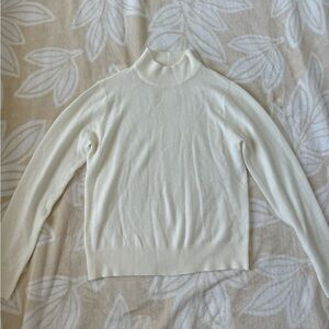White Mock Neck Sweater